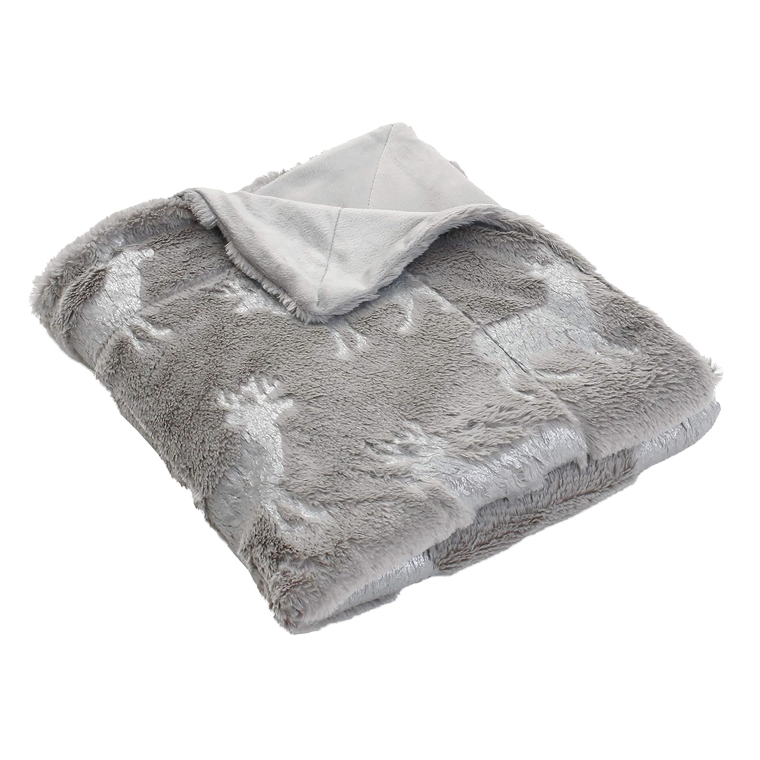 Thro by Marlo Lorenz Throw Blanket Silver Home & Kitchen