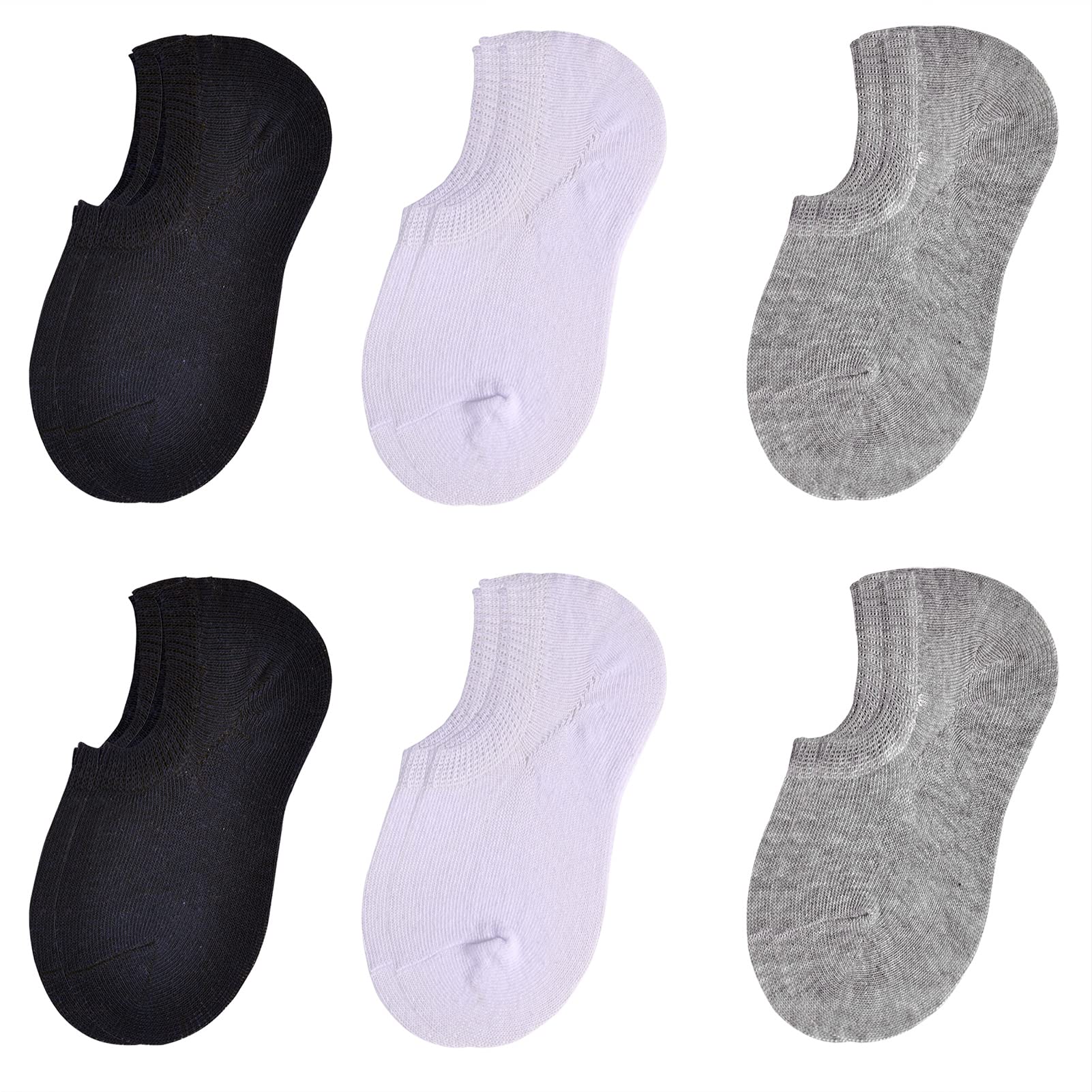 Photo 1 of JORMATT 6 Pairs Toddler No Show Socks - Anti Slip,Boys Girls Cotton Kids Low Cut Ankle Socks With Grips, L