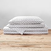 Brielle Home Printed 100% Cotton Percale Sheet Set, Anchors Navy, King