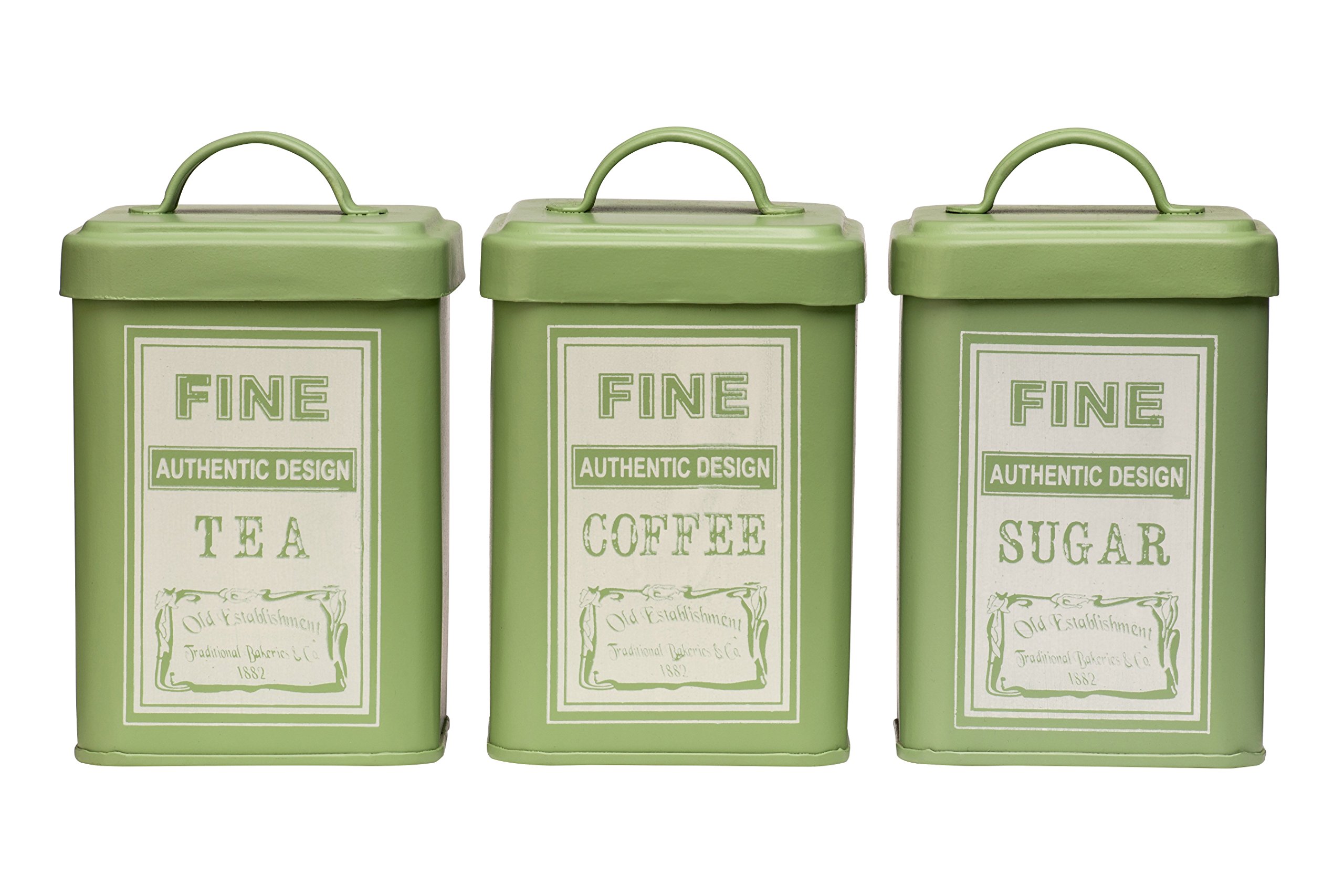 Whitby Tea Coffee Sugar Bread Biscuit Utensil Canisters Metal Jars