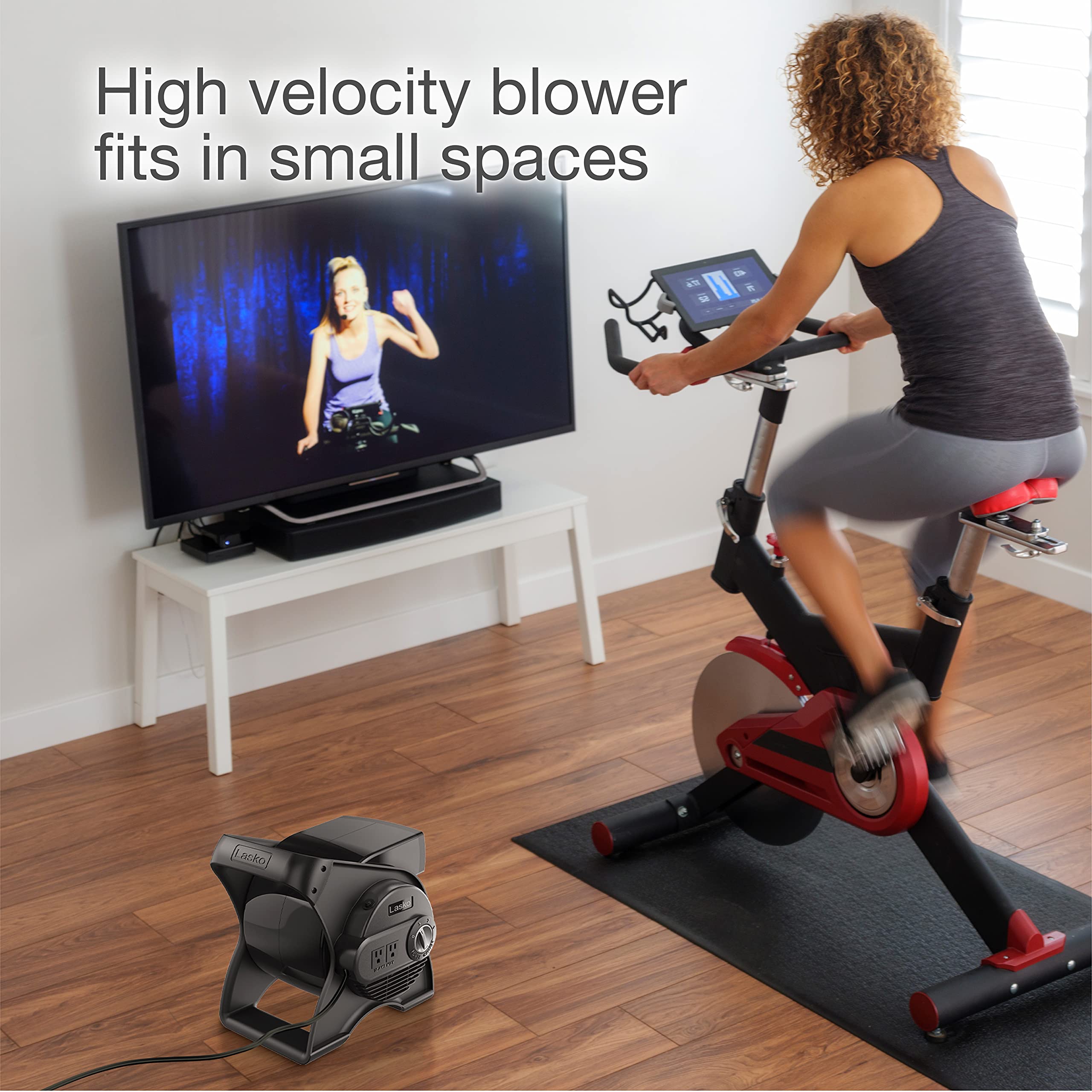 Lasko High Velocity Pivoting Blower Fans for Cooling, Ventilating and Drying, 2 AC Outlets, Circuit Breaker, 3 Speeds, Black