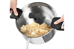 MICHELANGELO Stainless Steel Pasta Pot with Strainer Lid - Pasta Cooker | 6 Quart Induction Pot with Lid, 6 Qt Spaghetti Pot 