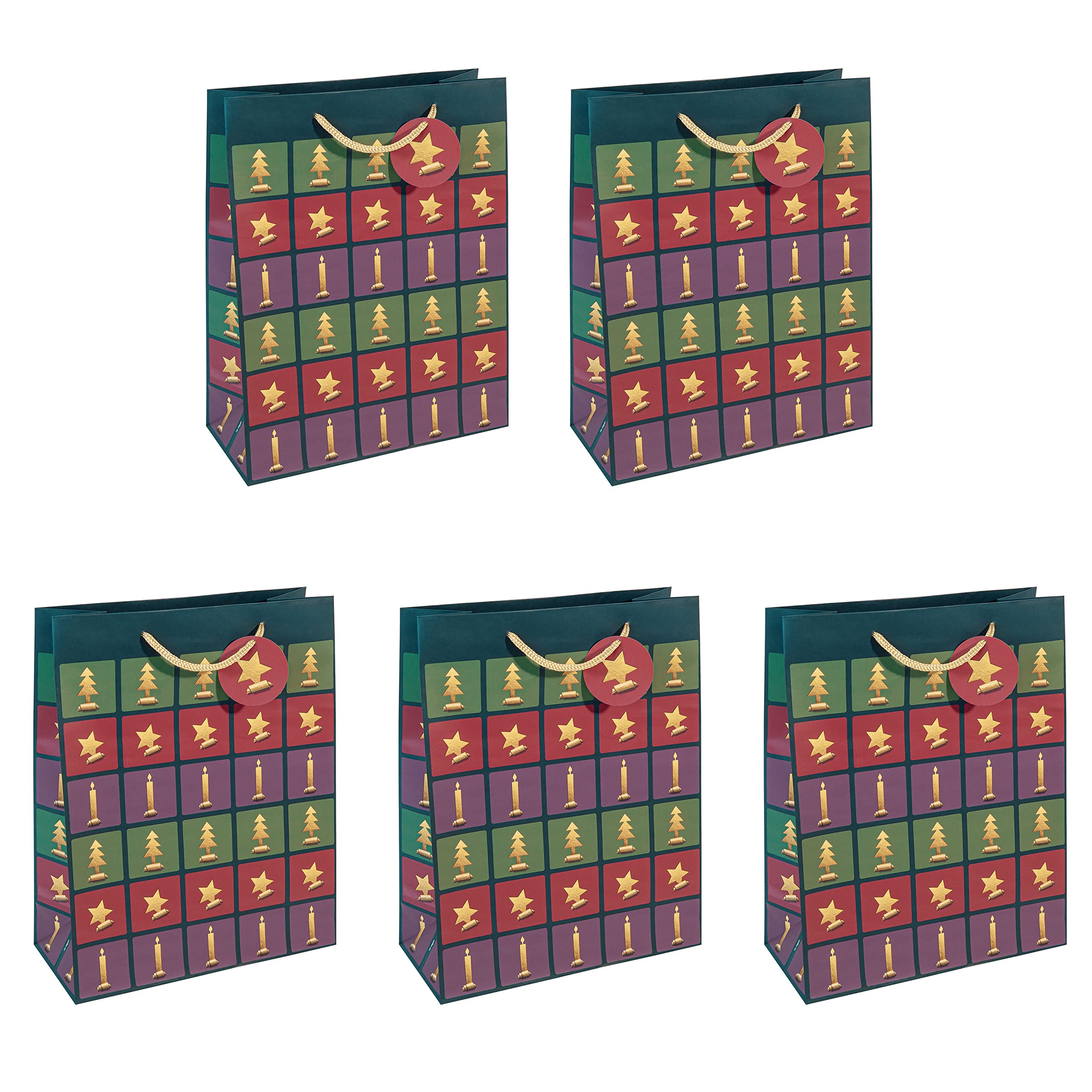 SIGEL GT046 Gift bag large, Green, Red, violet, 26 x 33 cm