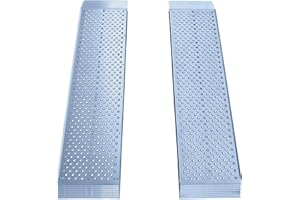 MotoProducts Dual Runner Shed Ramps with Punch Plate Surface & 1,500 lbs. Weight Capacity - 12" Wide, 4' Long (Sold in Pairs)