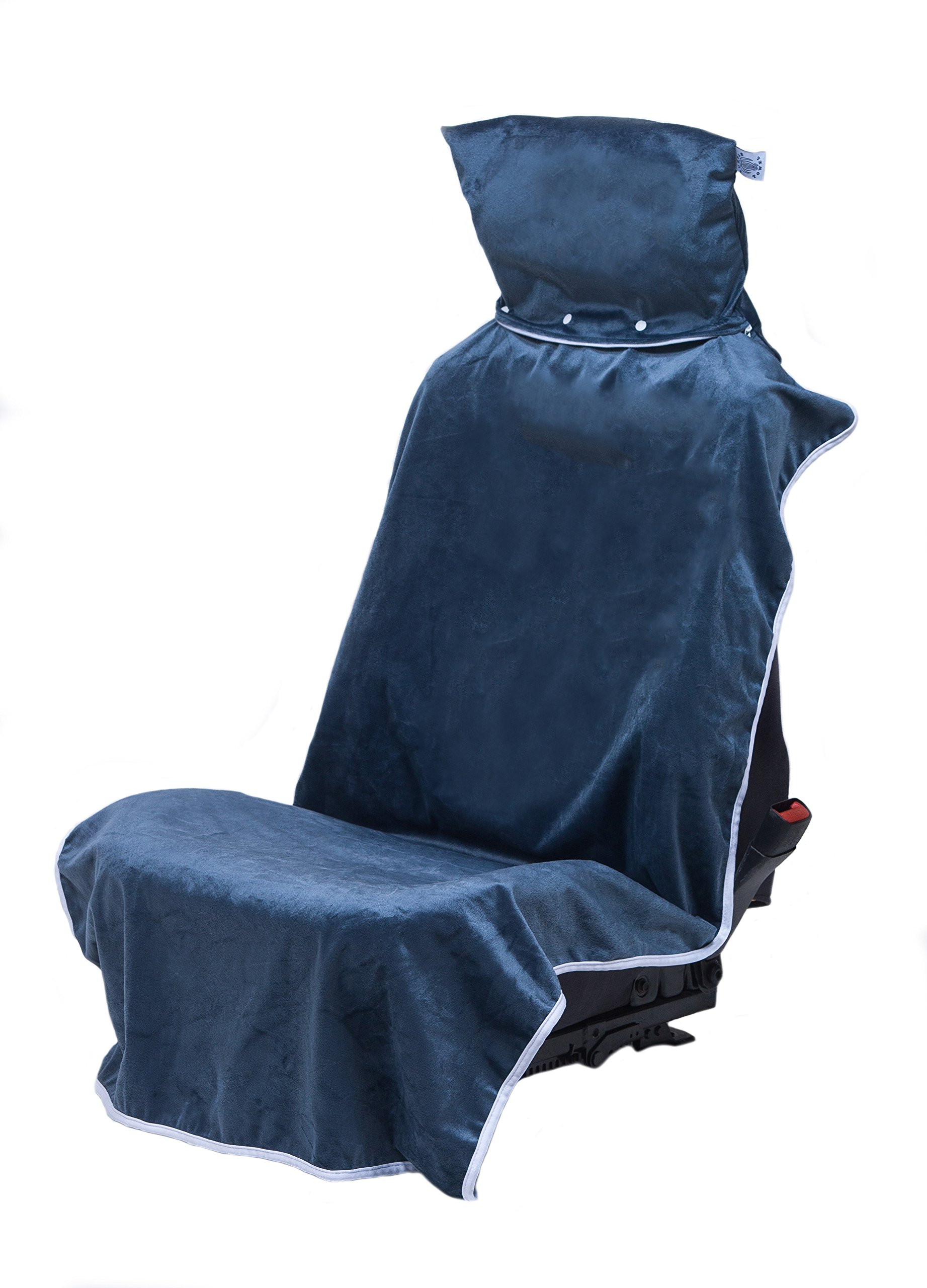 Protector de asiento de coche Turtle Towel, suave, impermeable, absorbente y lavable, gris (gris tormentoso), 28 x 54