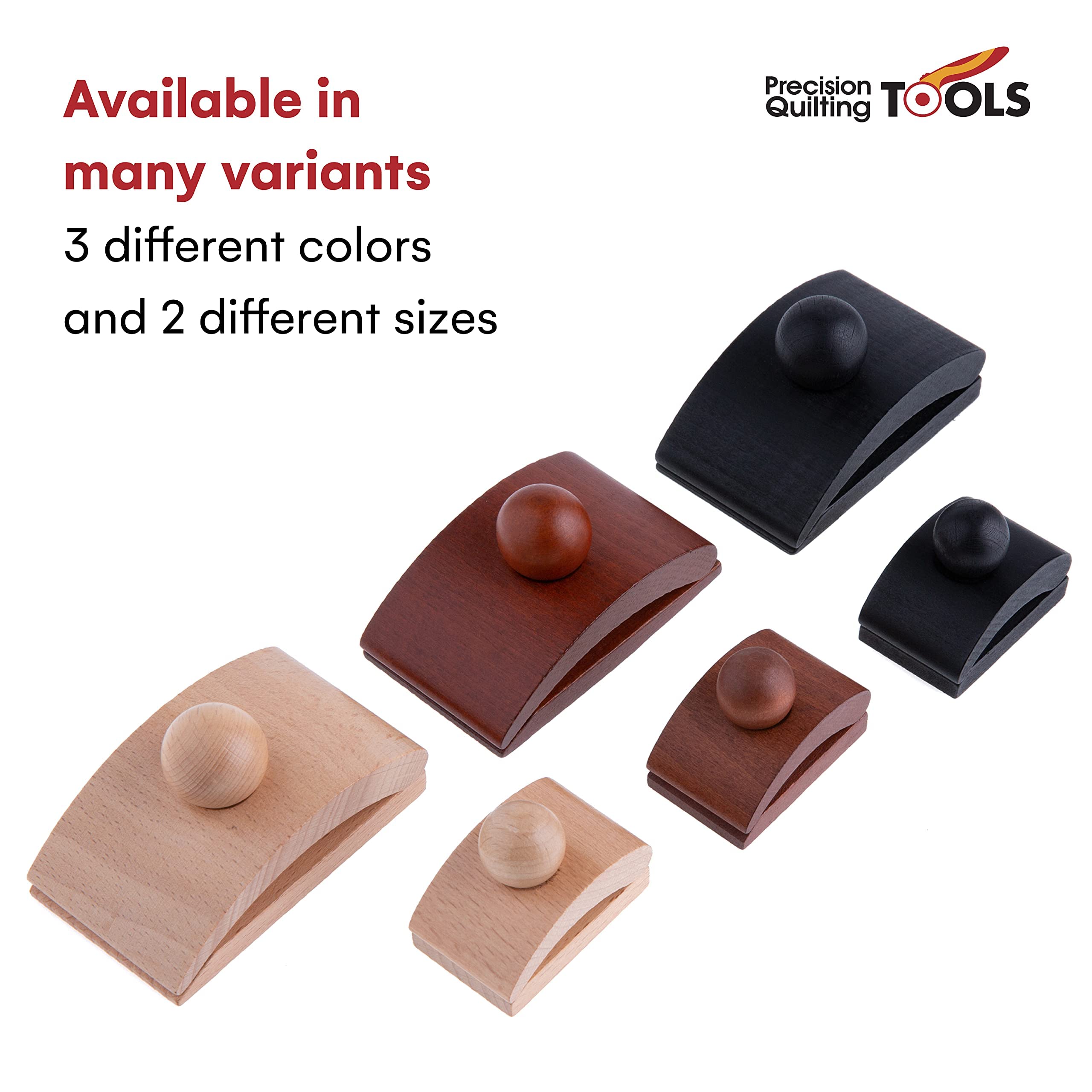 Precision Quilting Tools Classy Clamps Wooden Quilt Wall Hangers - 4 Small Hanger Clips (Black) and Screws for Wall Hangings - Tapestry Hangers for Hanging - Quilt Clips