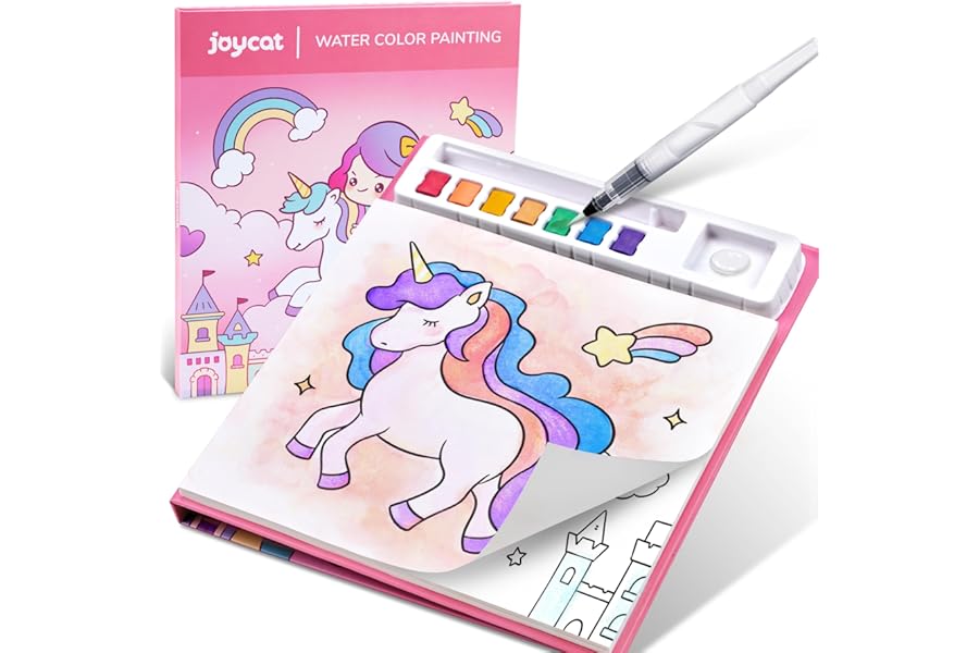 JoyCat Paint with Water Coloring Books for Toddlers, Watercolor Painting Sets for Kids Ages 3-5 4-8, Arts and Crafts Drawing Activities Toy Birthday Gifts for Boys Girls (Magical Pony)