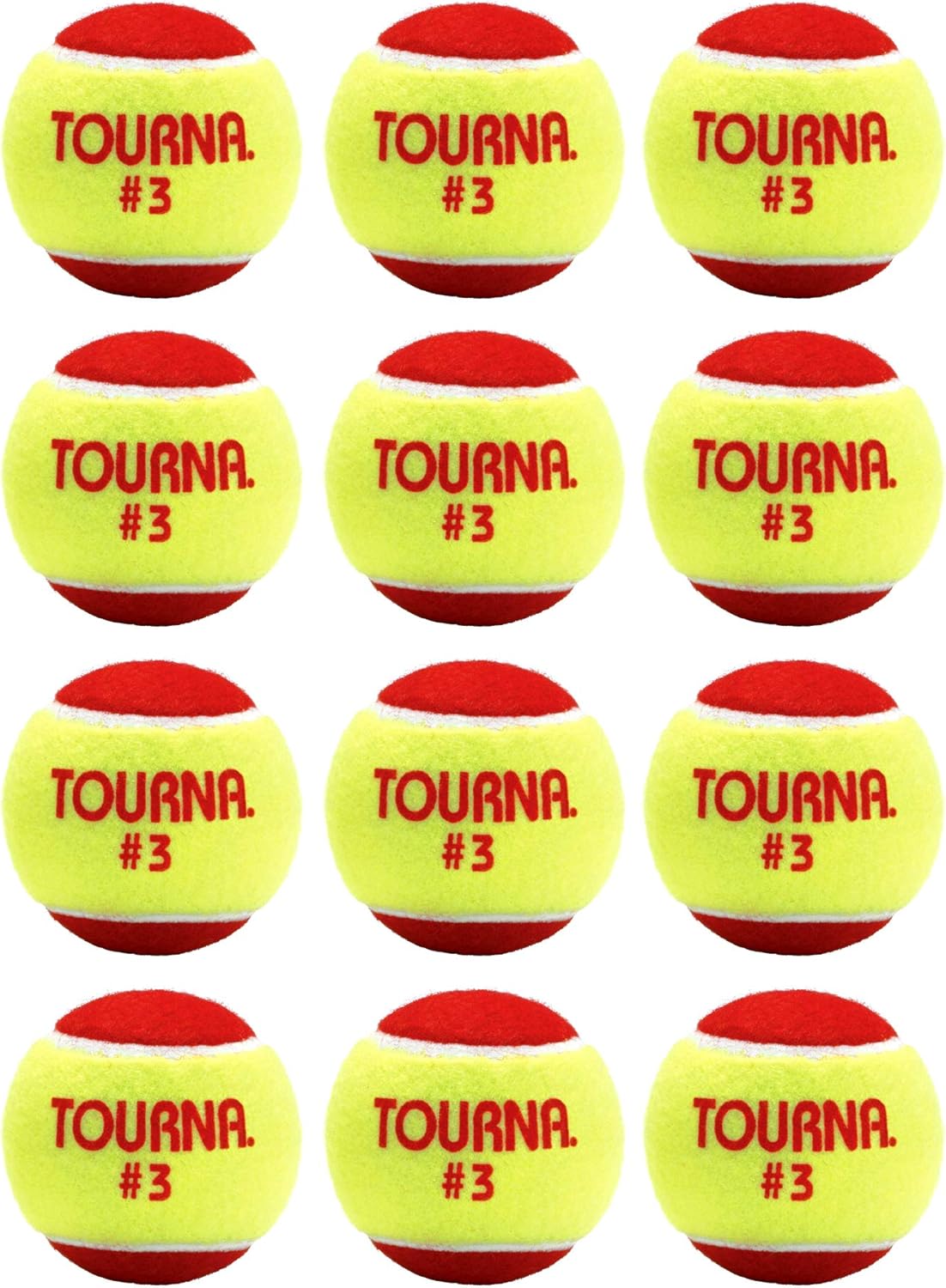 Tourna Low Compression Stage 3 Tennis Ball with Mesh Bag (18-Pack) : Sports & Outdoors