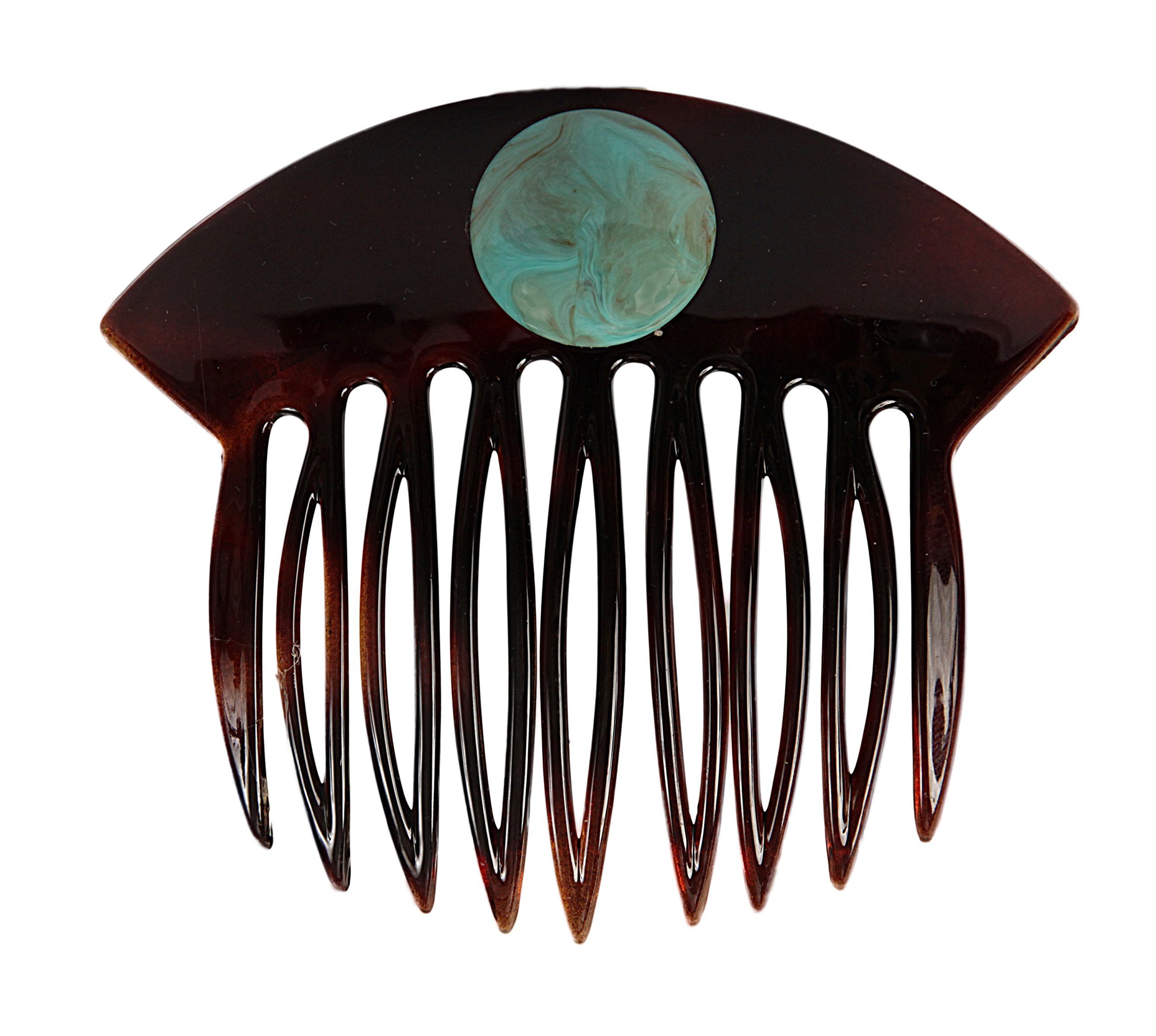 Caravan Turquoise Bead French Decorated Back Comb