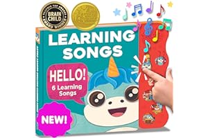 ASTRO LEARNS ENGLISH Learning Songs: Musical Toys & Interactive Sound Book for Toddlers 1-3, Baby’s First Year Music Book Gift, Singing Book for 1 Year Old Toddler & Kids, Nursery Rhymes Musical Books for Baby & Children