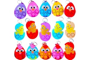 ROAQUA 20 Packs Bulk Born Egg Mini Pop Fidget for Adult and Kids,Small Easter Party Favors and Classroom Student Gifts
