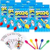 Zubebe 6 Sets Spoons Game Playing Cards Giant Spoons Classic Card Games Fun Standard Playing Poker Decks Multi-Player for Kid