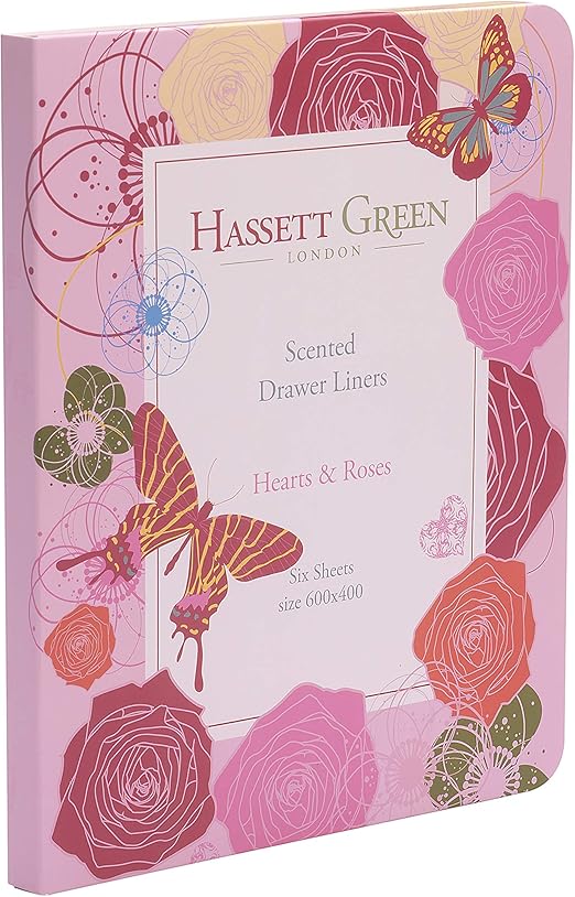 Hassett Green London Scented Drawer Liners Hearts Roses