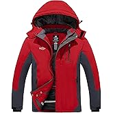 wantdo Men's Waterproof Ski Jacket Warm Winter Snow Jacket Snowboarding Jacket with Hood
