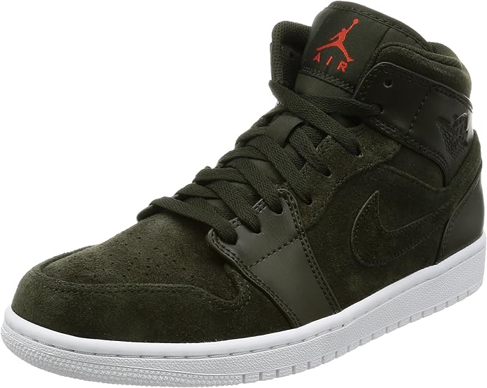 Amazon.com: Jordan Men Air 1 Mid (Sequoia/max Orange-White) Size: Clothing