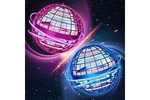 BADHACK 2025 Flying Orb Ball Toy - Christmas Cool Novelty Gift Hover Ball Galaxy Boomerang Hand Drone Magic Floating Ball Orbit Mini Outdoor Fidget Toy Stocking Stuffer for Kids Boys Girls Teens (Blue+Pink)
