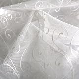 John Aird Scroll Net Curtain Sold By The Metre White Drop 122cm view 3