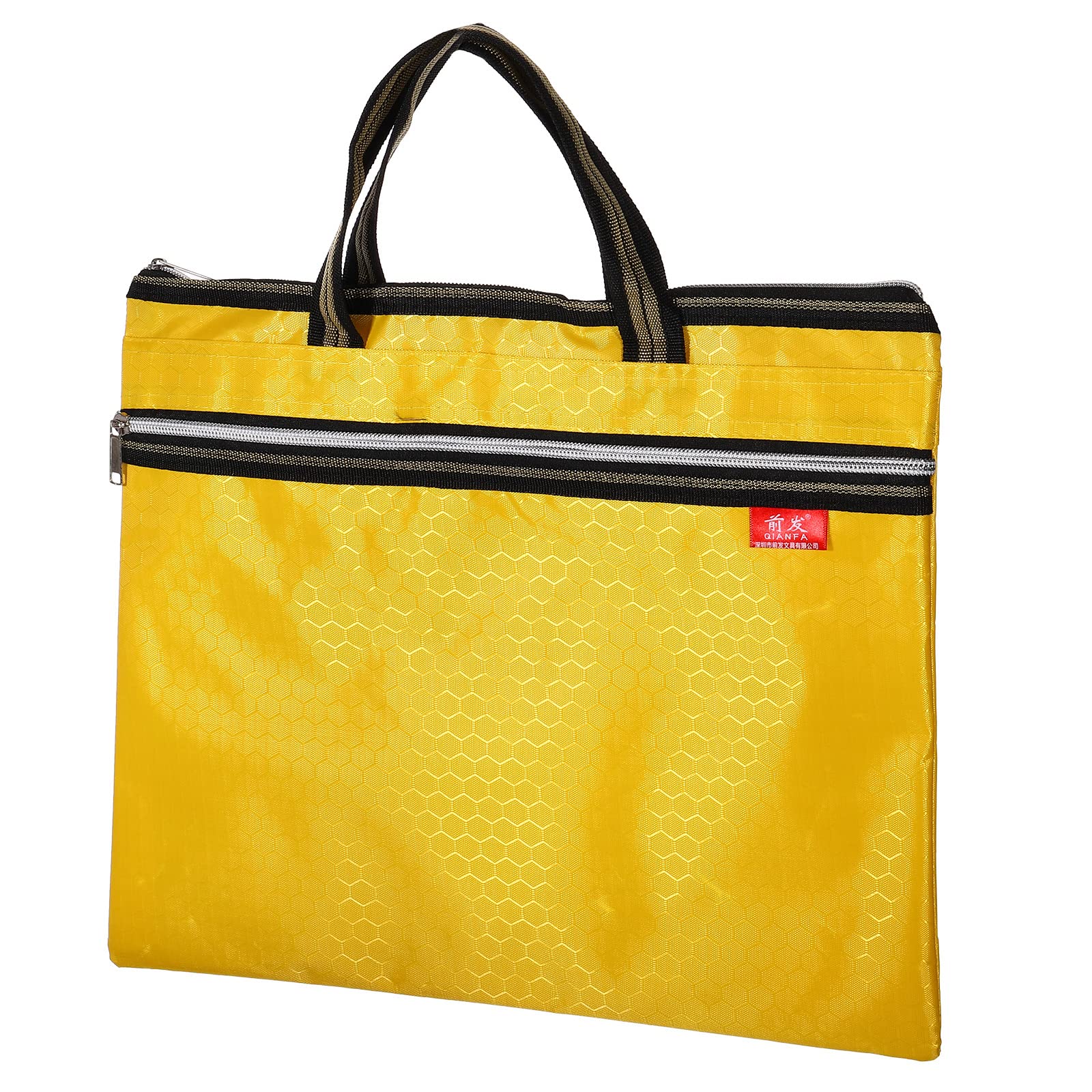 PATIKIL Waterproof Zipper File Bag, Documents Books Tools Storage Zip Pouch for Office Travel, Yellow