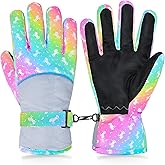PAMAID Kids Gloves Winter Snow Waterproof Ski Gloves for Girls Toddler Outdoor Windproof