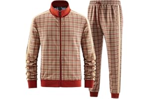 ANOTWENER Men's Track Suits 2 Piece Stand-up Collar Long Sleeve with Double Side Pockets Jacket and Sweatpants