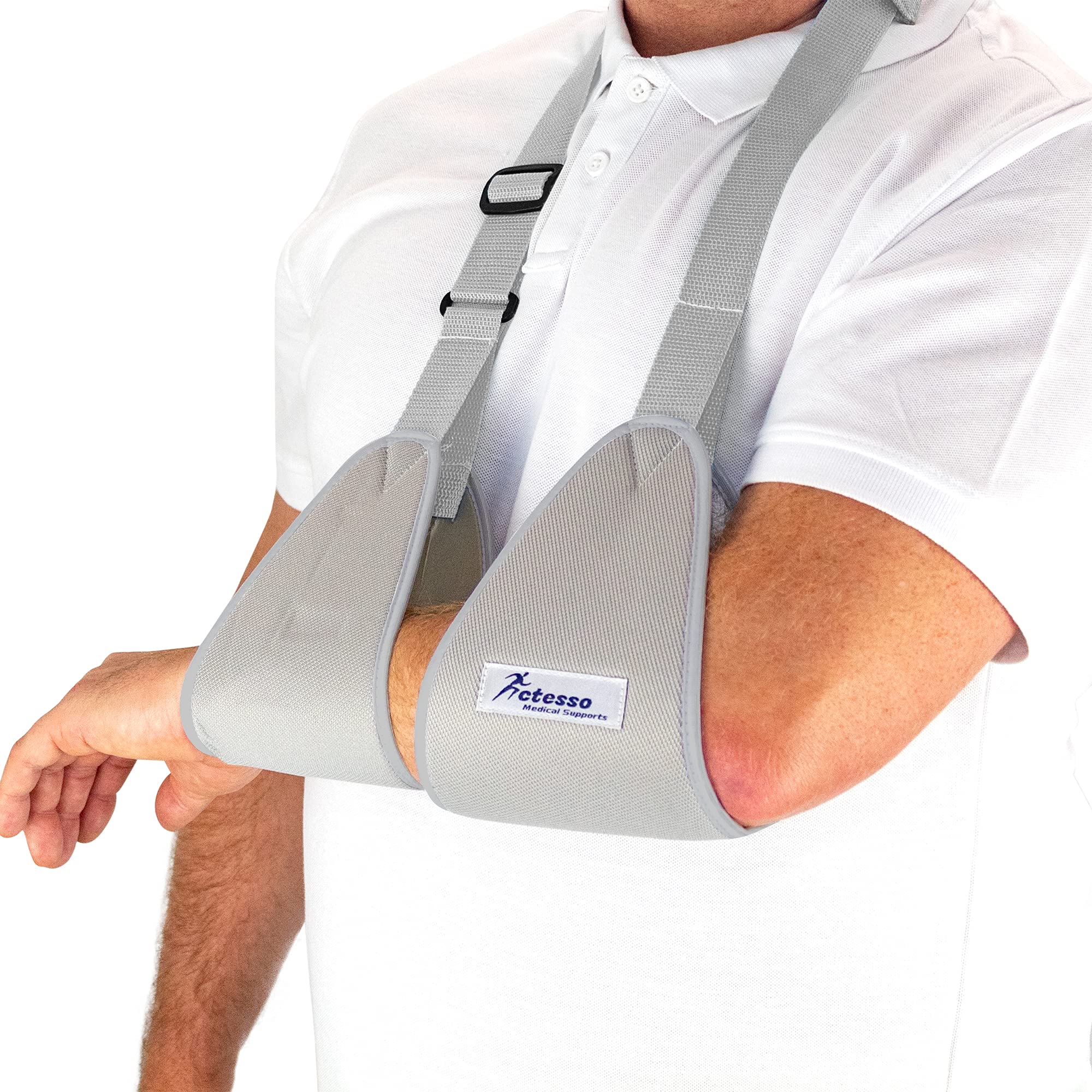 Actesso Web Medical Arm Sling - Designed to immobilise and stabilise the arm, wrist, and shoulder following injuries or for a broken arm and cast support. (Large)