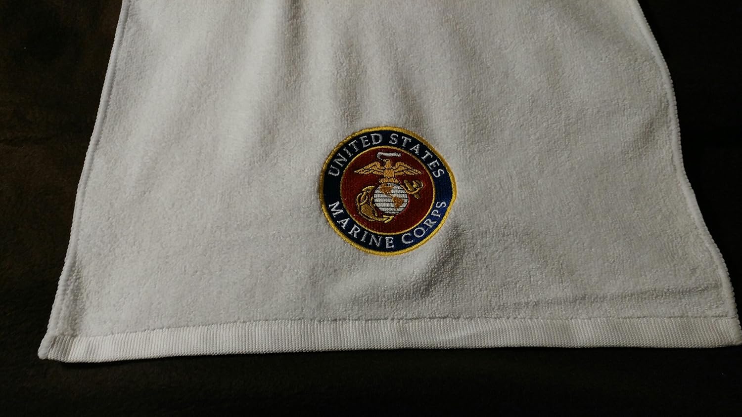 Marines White Golf Towel Bottom Logo Kitchen & Dining