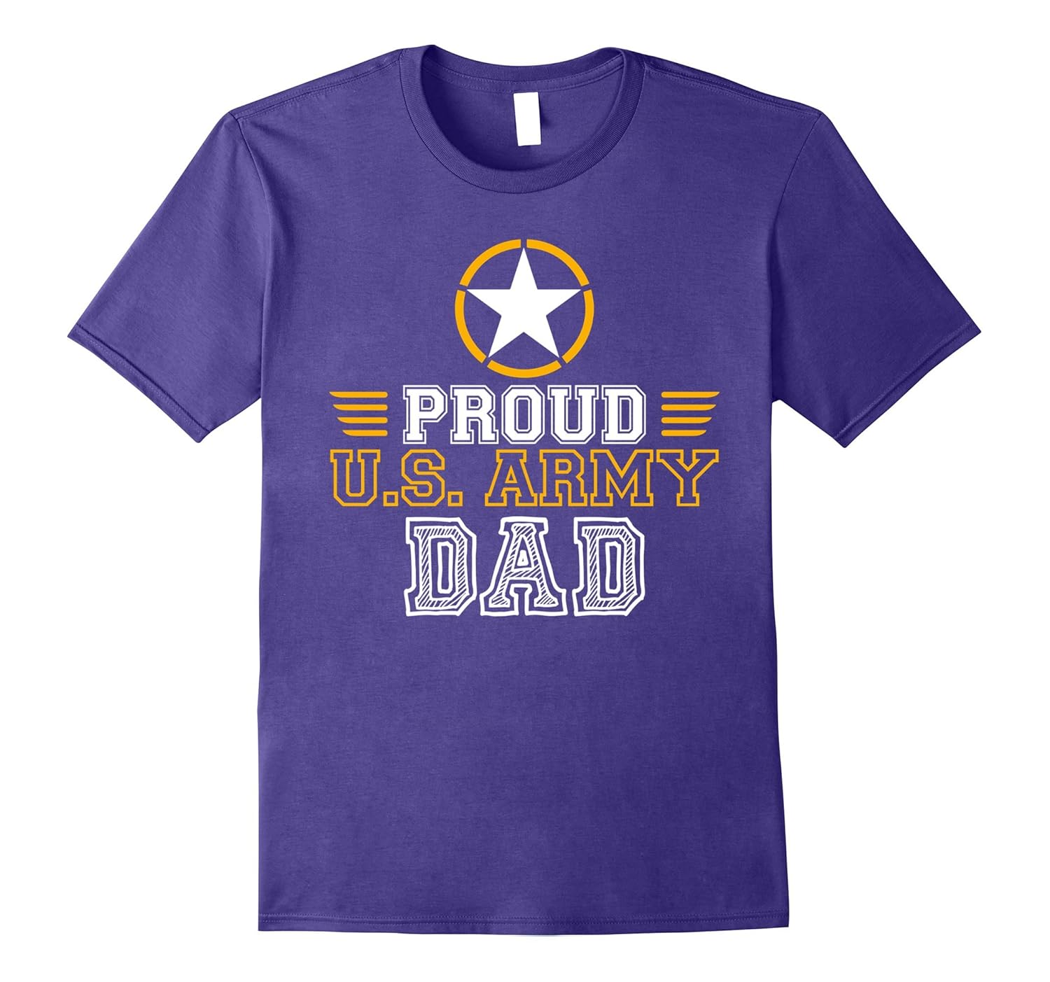 Proud U.S. Army Dad Orange C2 Funny T-shirt-Rose