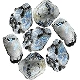 Amazing Gemstone Rainbow Moonstone Raw Crystals and Healing Stones, Natural Rocks for Tumbling and DIY Raw Stones and Crystals (1 lb)