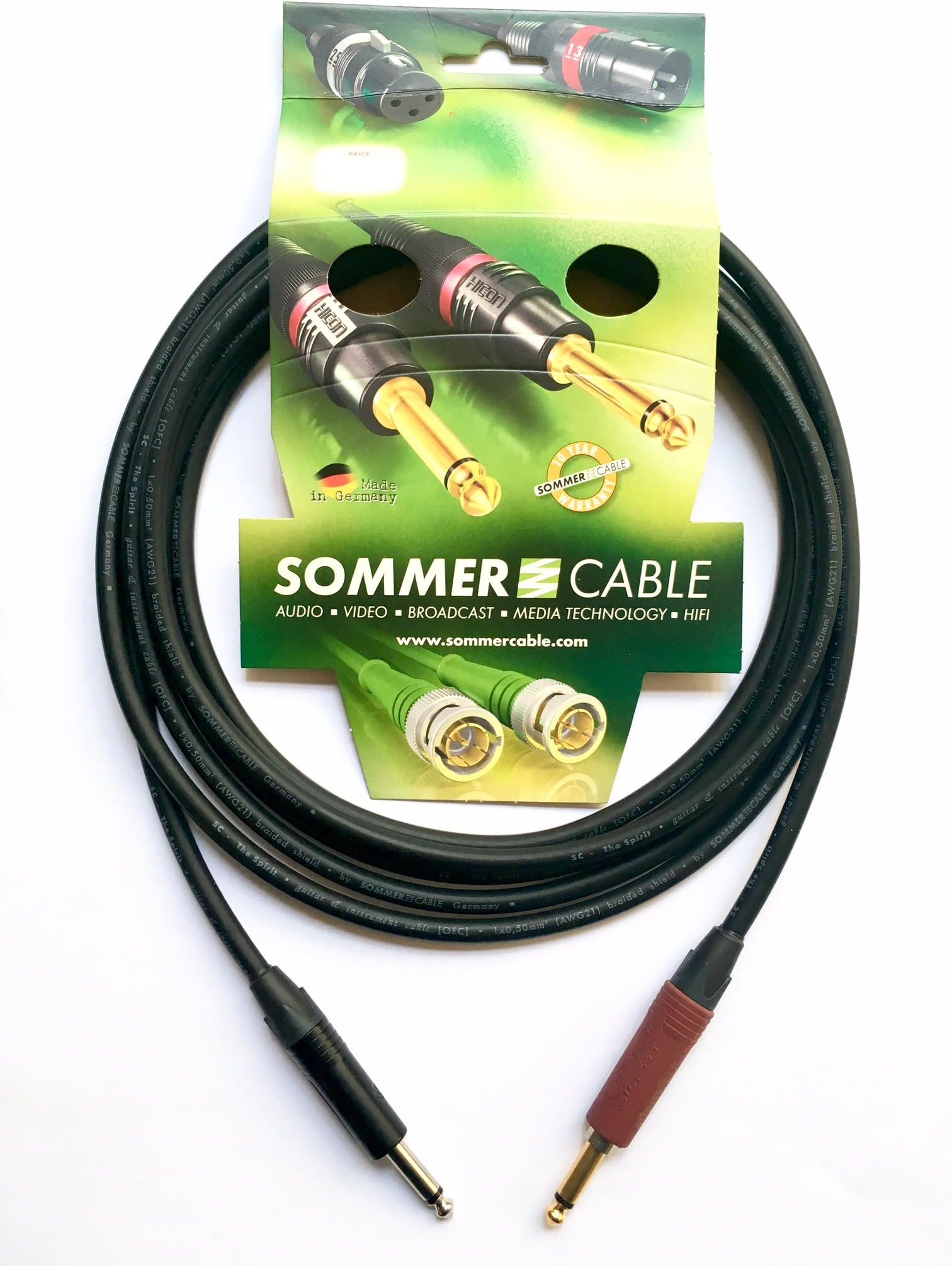 Sommer Cable - Instrument Cable SC-Spirit - Jacks NP2X-BAG / NP2X-AU-SILENT Neutrik (6m - 19,7ft) Made in Germany by Sommer Cable
