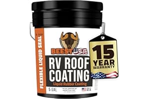 BEEST RV Roof Coating White, 5 Gallon Covers up to 250 sq ft (2 Coats), Solar Reflective & Waterproof Sealant| Elastomeric Leak Repair Coating, Liquid Rubber RV Roof Sealant for Trailer, Camper & More