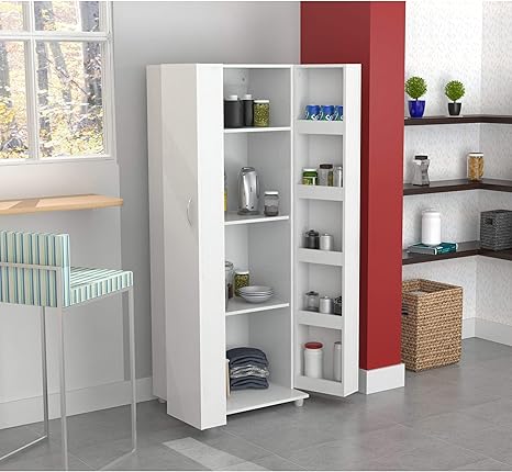 Amazon.com: White Kitchen Storage Cabinet Wood: Kitchen & Dining