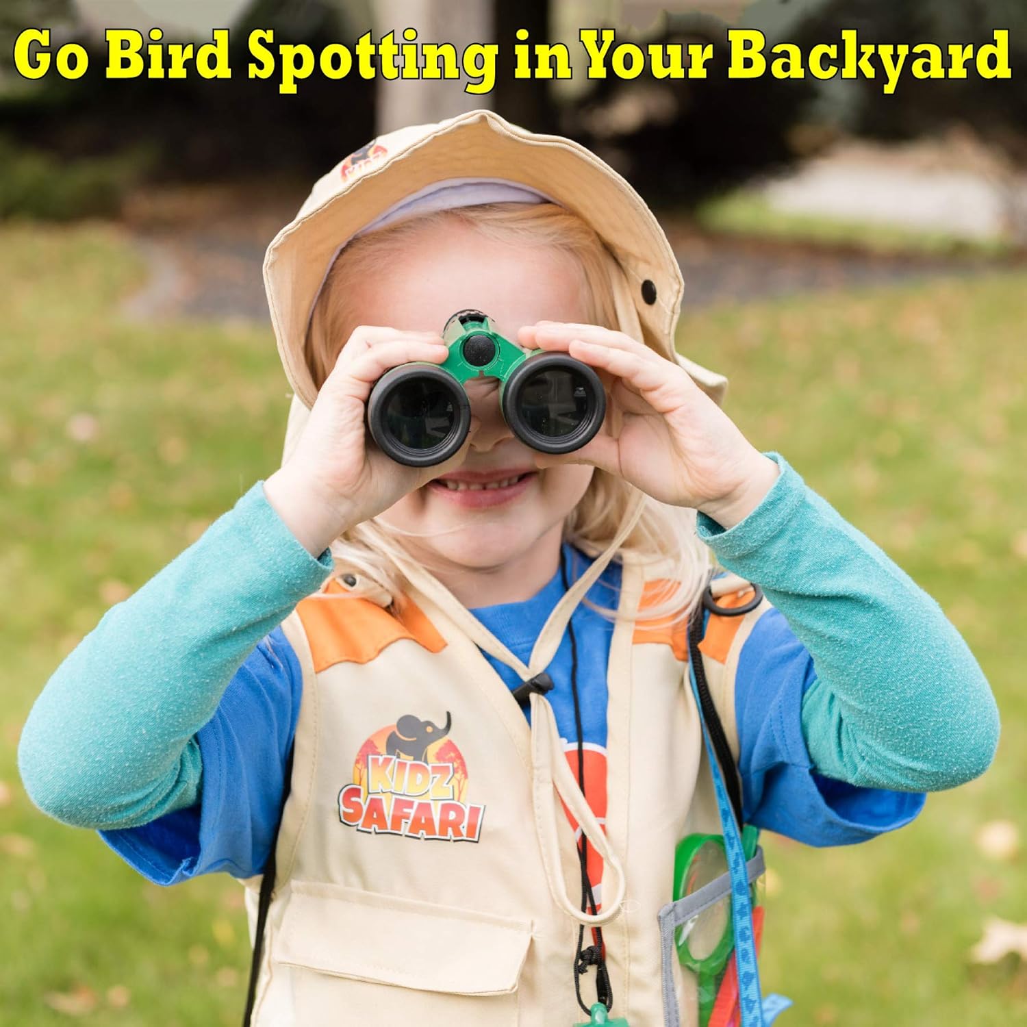 OzBSP Kids Outdoor Adventure Kit. Kids Explorer Kit. Nature Exploration Toy for Boys Girls. Bug Catching Pack. Safari Vest & Hat Costume, Binoculars, Tweezers, Magnifying Glass, Butterfly Net, Compass: Clothing