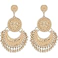 BaubleStar Vintage Antique Silver Dangle Chandelier Earrings Beaded Tassel Earring for Women