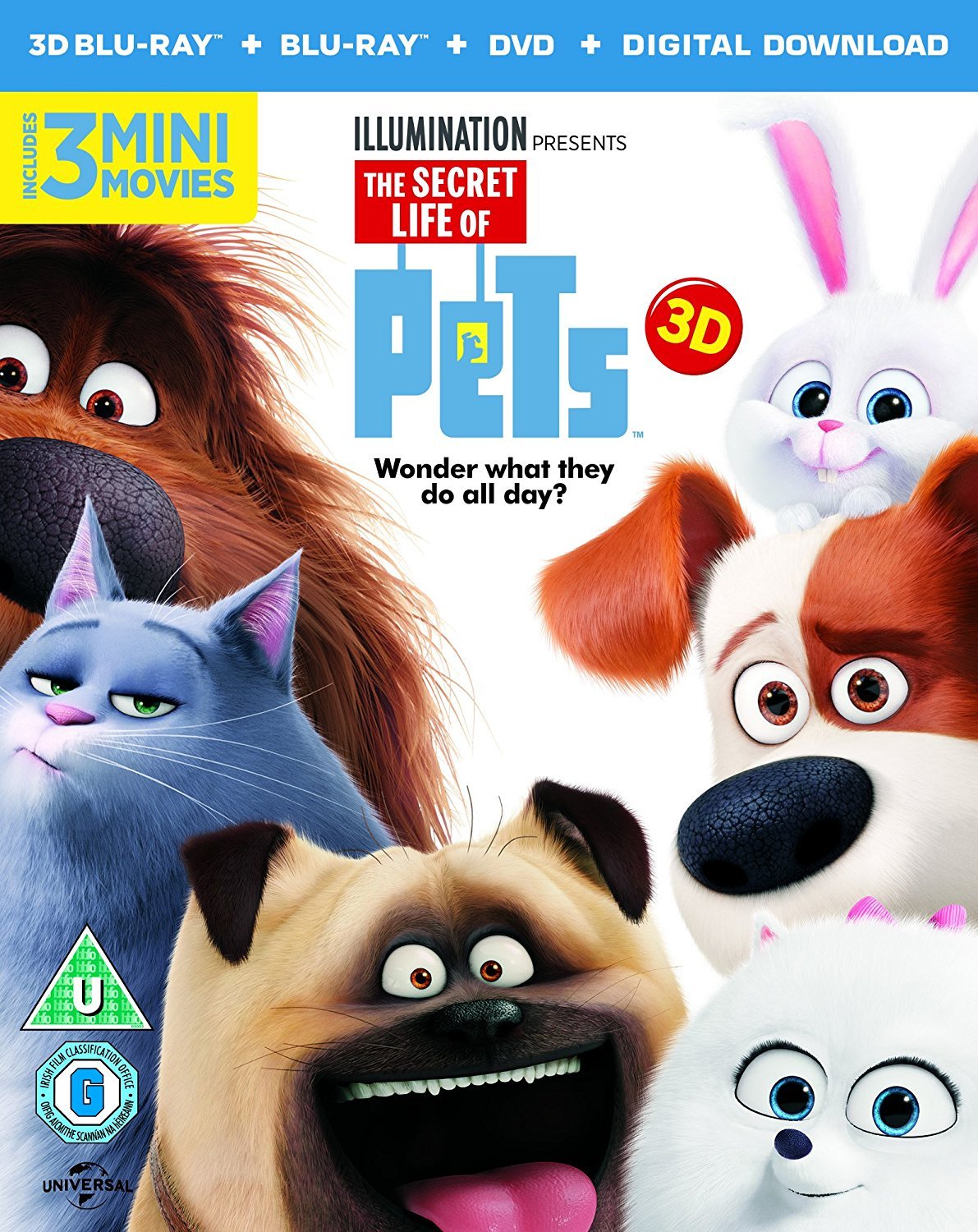 Amazon Com The Secret Life Of Pets Blu Ray 3d Blu Ray Kevin Hart Ellie Kemper Jenny Slate Lake Bell Chris Renaud Yarrow Cheney Movies Tv