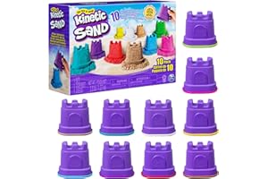 Kinetic Sand, Castle Containers 10-Color Pack of Play Sand for Party Favors, Goodie Bags, Holiday Gifts & Stocking Stuffers for Kids