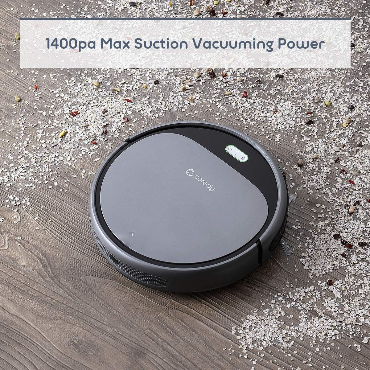 Coredy R300 Robot Vacuum Cleaner, 1400Pa Max Suction Power, Super Slim