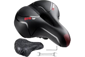 YOUNGDO Bike Seat, Bicycle Saddle Comfortable Soft Wide Road Bike Gel Saddles,Breathable Mountain Bike Seat,Suitable for MTB Mountain Bike,Folding Bike,Road Bike,Spinning Bike, Exercise Bikes