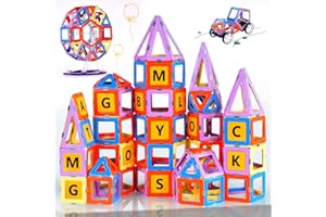MAGBLOCK Magnetic Building Toys Set 120 Pcs Gift for 3 Year Old Boys and Girls, Magnet Learning Toys for Toddler Games with Wheels Building Blocks for Kids