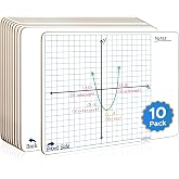SCRIBBLEDO XY Axis Coordinate Graph Boards 11x14 for Classroom Math 10 Set | Reusable Graph Paper Alternative, Sturdy Masonite Hardboard, No Ghosting or Residuals, Smooth Surface