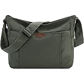 Kasqo Canvas Hobo Bag for Women,Casual Lightweight Crossbody Messenger Bag for Men Women Shoulder Tote Bag for Work Travel