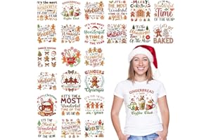 PAPIAILOVE 24Pcs Christmas Dtf Transfers Ready to Press It's The Most Wonderful Time of The Year Iron on Transfers for Tshirts Xmas Family Heat Transfer Vinyl Stickers for Clothing Pillows Bag DIY Crafts