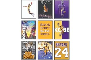 BigWig Prints Kobe Bryant Poster - Kobe Poster, Kobe Bryant Gifts, Kobe Wall Art, Kobe Posters for Bedroom, Lakers Kobe Bryant Posters, Basketball Posters for Boys Bedroom - Unframed Set of 9 (8x10)