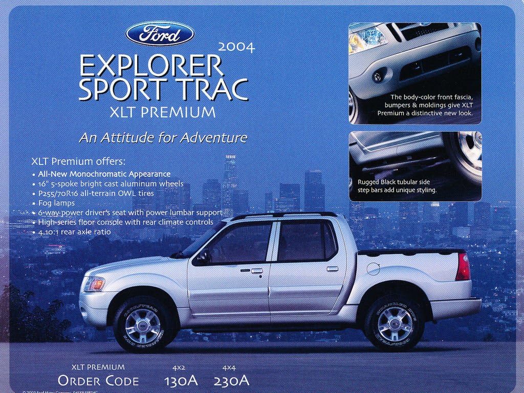 Amazon Com 04 Ford Explorer Sport Trac Xlt Premium Adrenalin 1 Page Sales Brochure Card Everything Else