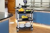 The Workplace Depot 3-Tier Catering Trolley Durable Polypropylene 100 mm Wheels view 6