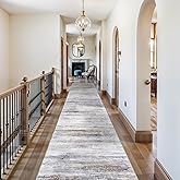 3x20 Washable Hallway Runner Rug: Extra Long Runners for Entryway Living Room Dining Room - Stain and Water Resistant Rugs with Non-Slip Backing - Soft Low-Pile Carpet 20ft Beige Grey