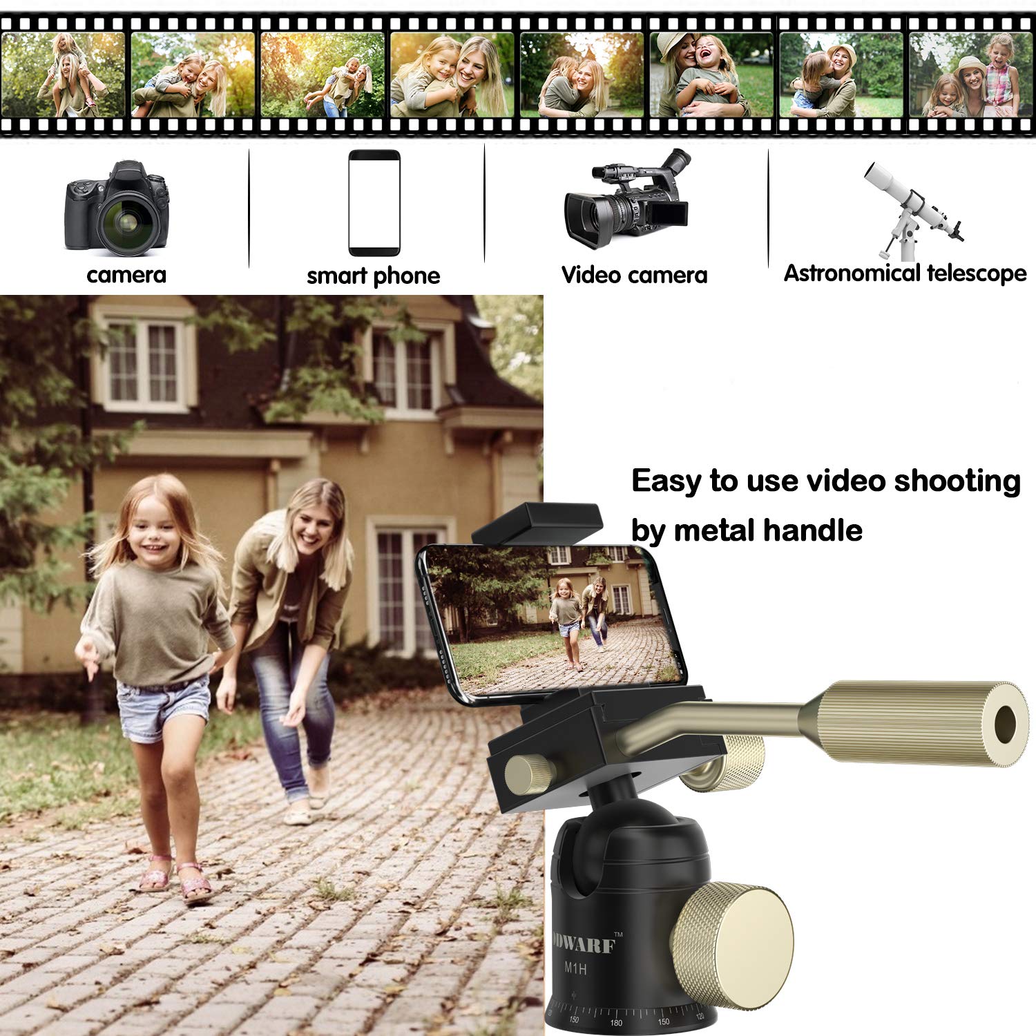 ODWARF M1H CNC Camera Tripod Ball Head Max Loading 17.6lbs Ballhead Tripod Heads Mini Ball Heads with 1/4 Inch Fast Shoe Plate for for Mirrorless Cameras, iPhones,IPad,Telescope: Industrial & Scientific