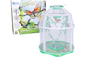 Uncle Milton Butterfly Farm Live Habitat - Observe Caterpillars Transform Into Butterflies, STEM Toy, Great Gifts for Boys & Girls Ages 6+