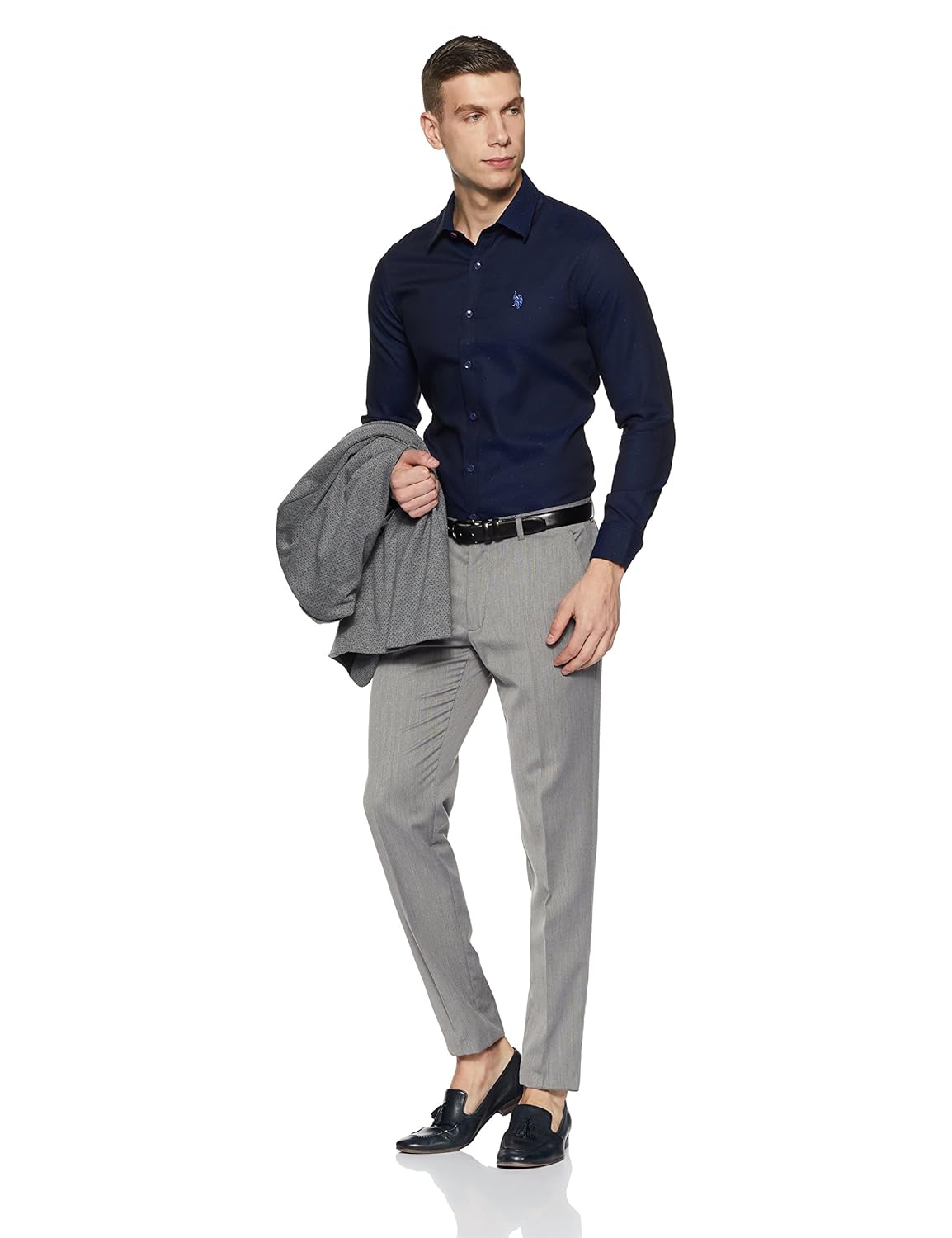 us polo association men's checkered regular fit formal shirt