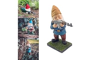 LAUPVXA Garden Gnomes Army Statue | Military Garden Gnome with an AK47 | Gun Lovers & Army Men Gifts | Resin Ornament Decoration Indoor Outdoor Lawn Patio Yard Décor-C