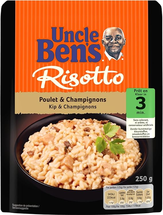 UNCLE BEN'S Risotto Poulet et Champignons Express 3 min au microonde